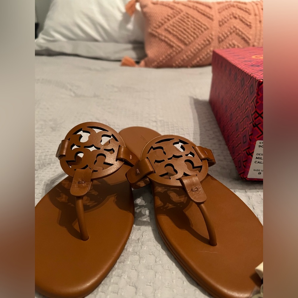Tory Burch Soft Miller Calf Leather Sandals